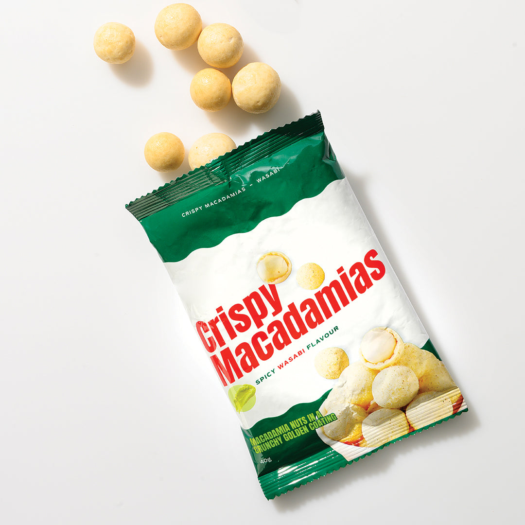 CRISPY MACADAMIAS ~ SPICY WASABI - 40G