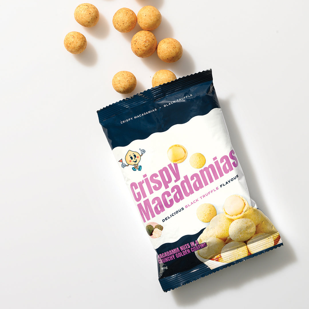 CRISPY MACADAMIAS ~ BLACK TRUFFLE - 40G